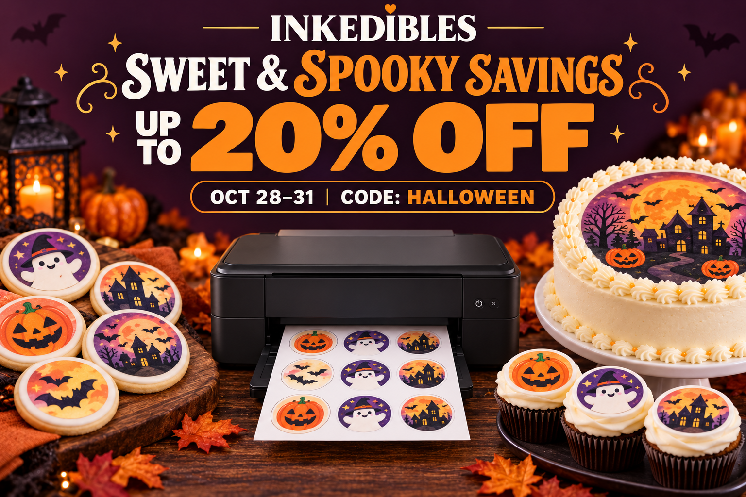 INKEDIBLES Sweet & Spooky Savings. Up to 20% off. October 28–31. Code HALLOWEEN.