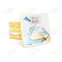 Printed Square Iced Sugar Shortbread Cookies (Custom Printed with your Logo or Image) - 3 inch