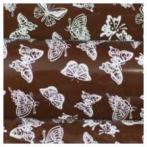 10 in x 15.75 in Pre-printed Inkedibles Chocolate Transfer Sheets (White Butterflies) Includes 25 sheets