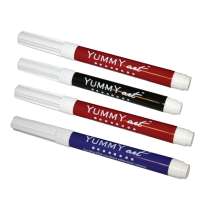 Halloween Color Set Edible Ink Markers (4 Pack, Standard Tip) - Black, Purple, Brown, Red