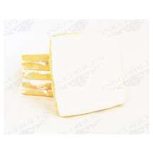 Square Shaped Gourmet Hand-Made Cookie (White, 3.5 inch) - Printable