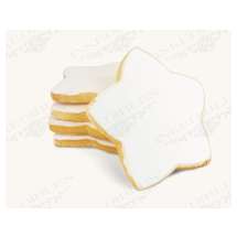 Star Shaped Gourmet Hand-Made Cookie (White, 3.5 inch) - Printable